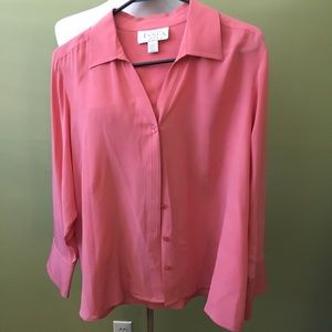 Casual Corners Annex. Peach button down blouse.